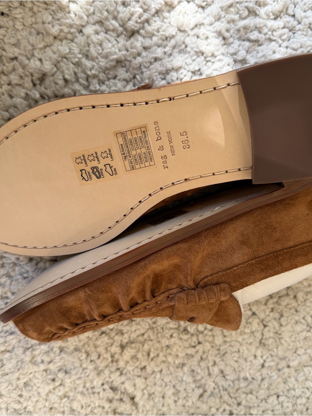 rag & bone Women’s Brown Suede Lexi Loafers - Picture 3 of 5